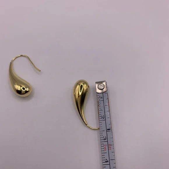 New PAJ 925 Sterling Silver gold plated water drops earrings - Picture 5 of 6